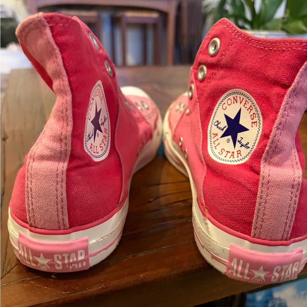 Converse Pink Canvas High-Tops (kids) - fits size 7 women